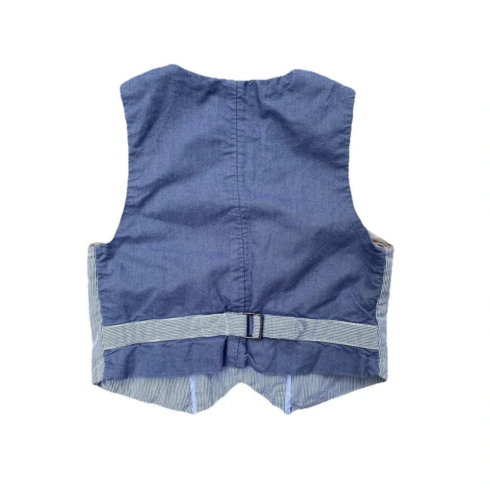 Baby Gap Boys Vest Size 4T Blue White Striped Button Up Lightweight Layering Top